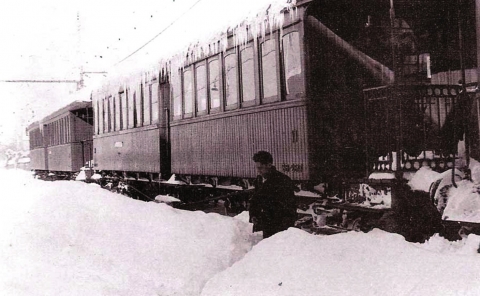 Passatgers atrapats al tren per la gran nevada del 1962